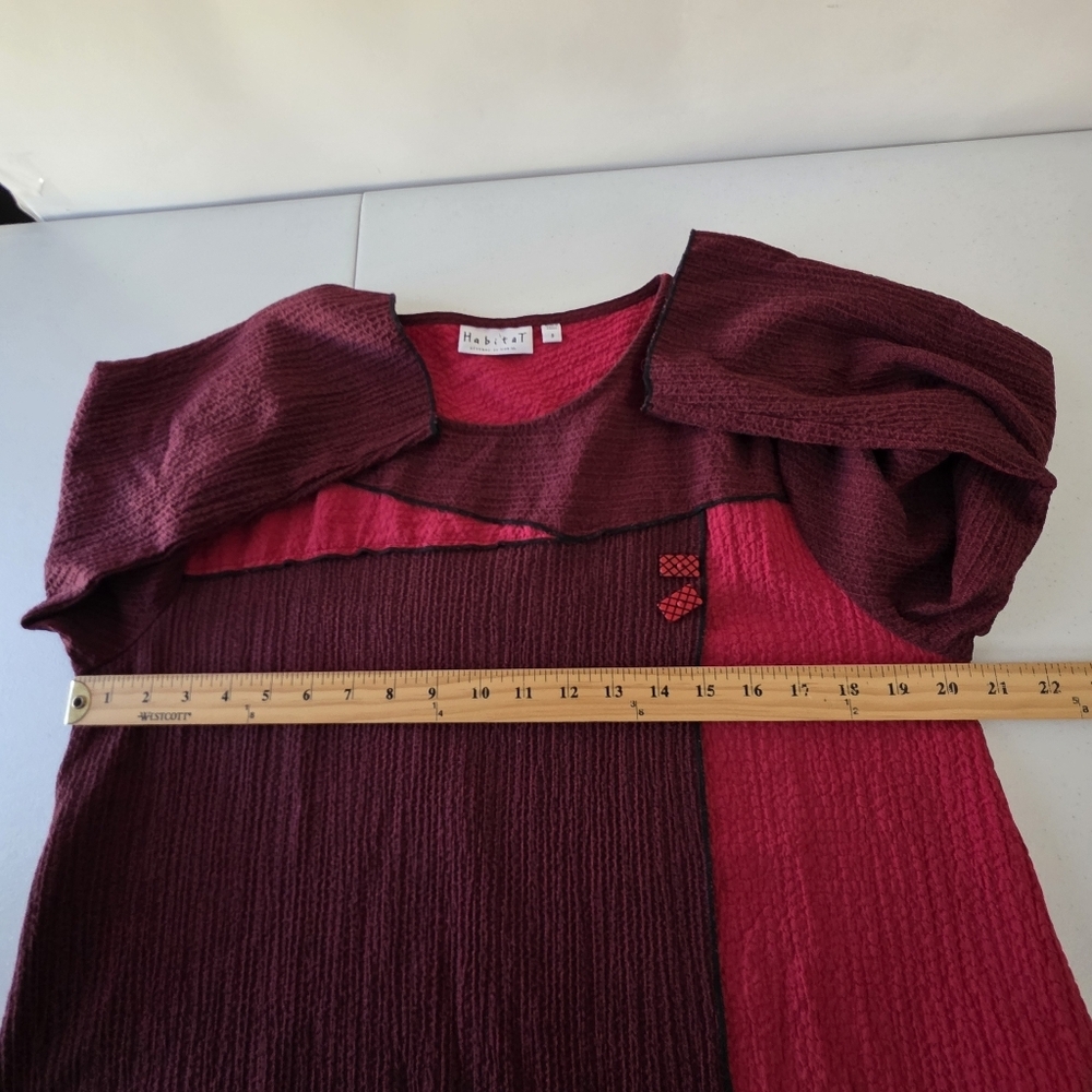 Habitat Colorblocked Oversized Top Size Small 3/4 Sleeves Lagenlook Shirt - Picture 7 of 14